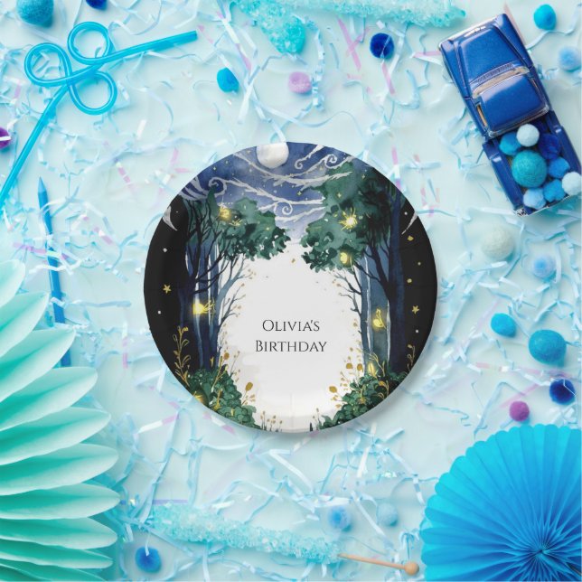 Celestial Firefly Woodland Birthday Paper Plates (Party)