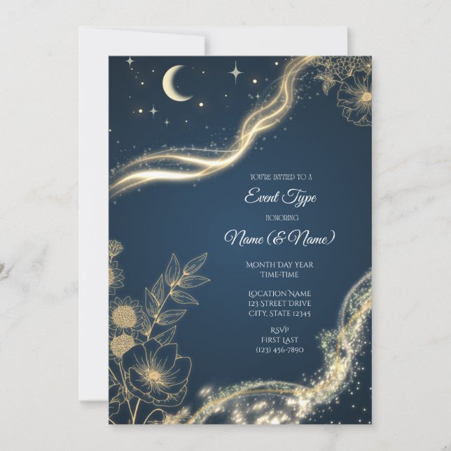 Celestial Floral Invitation (Front)