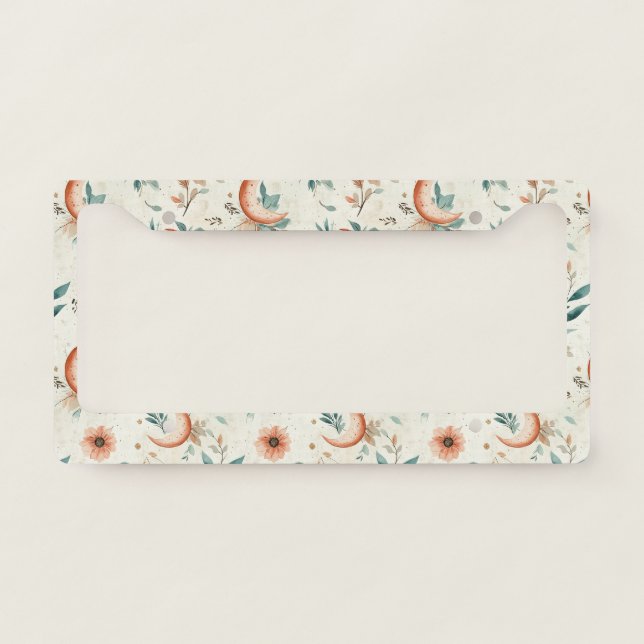 Celestial Floral Pattern (2) License Plate Frame (Front)