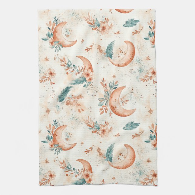 Celestial Floral Pattern (4) Kitchen Towel (Vertical)
