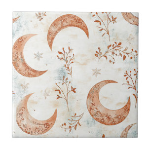 Celestial Floral Pattern (5) Ceramic Tile