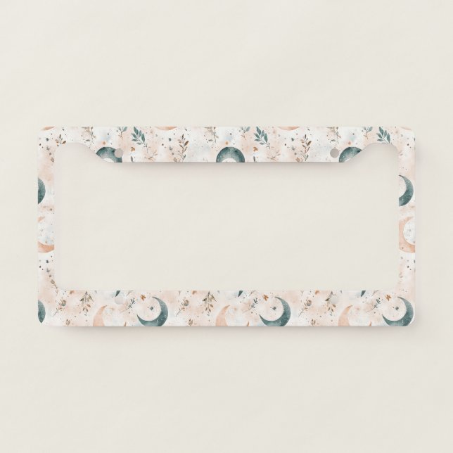 Celestial Floral Pattern (6) License Plate Frame (Front)