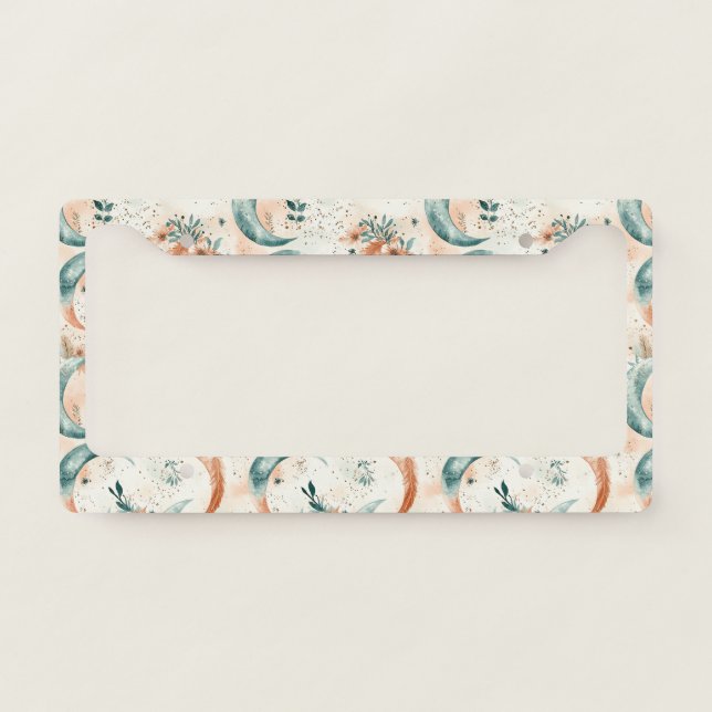 Celestial Floral Pattern (7) License Plate Frame (Front)