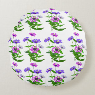 Celestial Floral Spiritual Minimalist Design Round Pillow