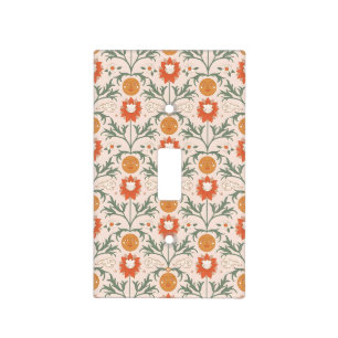 Celestial Floral Sunburst Seamless Pattern Design Light Switch Cover