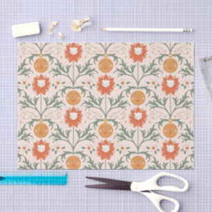 Celestial Floral Sunburst Seamless Pattern Design Tissue Paper
