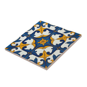 Celestial Flourish Azulejo Ceramic Tile