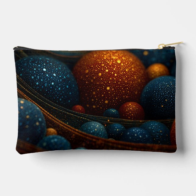 Celestial Flow: Abstract Spheres in Motion Accessory Pouch (Back)