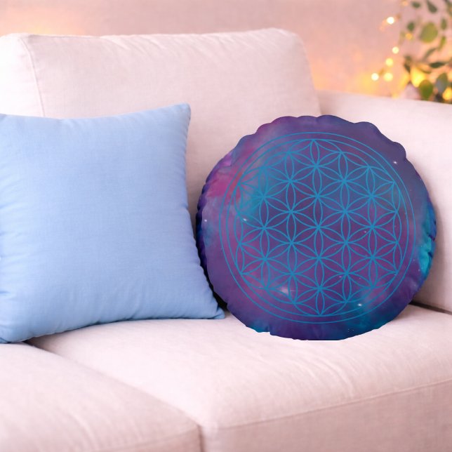 Celestial Flow – Color of Heart Round Pillow (Creator Uploaded)