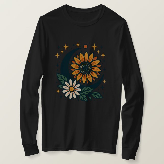 Celestial Flower Long Sleeve T-Shirt (Design Front)