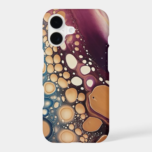 Celestial Fluid Marble in Midnight Gold iPhone Case (Back)