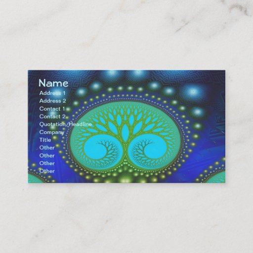 Customizable Celestial Forest Nature Pattern Abstract Art Business Card
