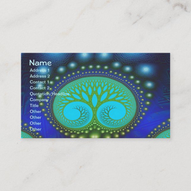 Celestial Forest Fine Fractal Art Business Card (Front)