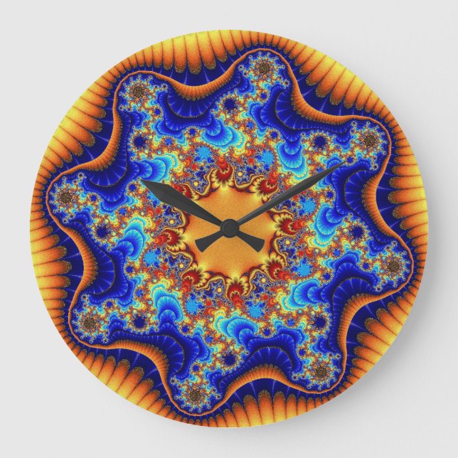 Celestial Fractalscope Large Round Wall Clock (Front)