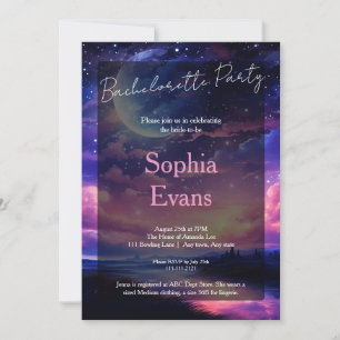 Celestial Full Moon Wedding Bachelorette Party Invitation