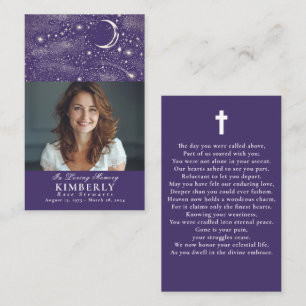 Celestial Funeral Memorial Prayer Photo Card
