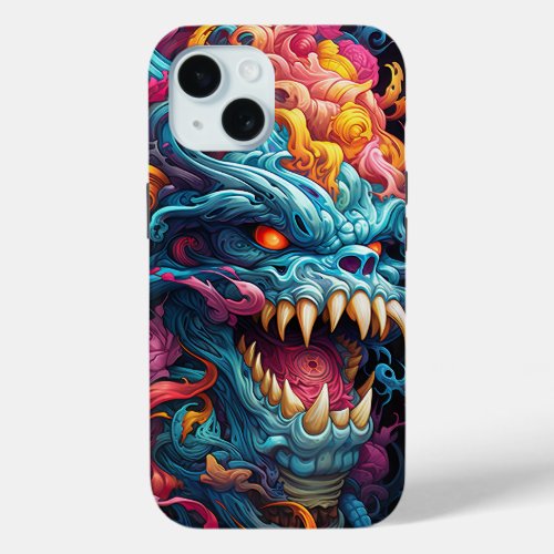 Celestial Fury Mythical dragon Art iPhone 15 Case