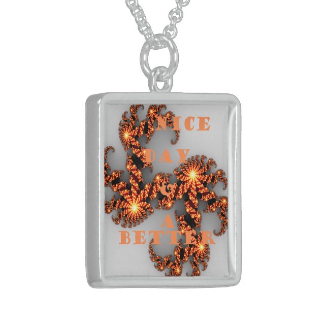 Celestial Galactic: Have a Nice Day & Better Night Sterling Silver Necklace (Front Left)