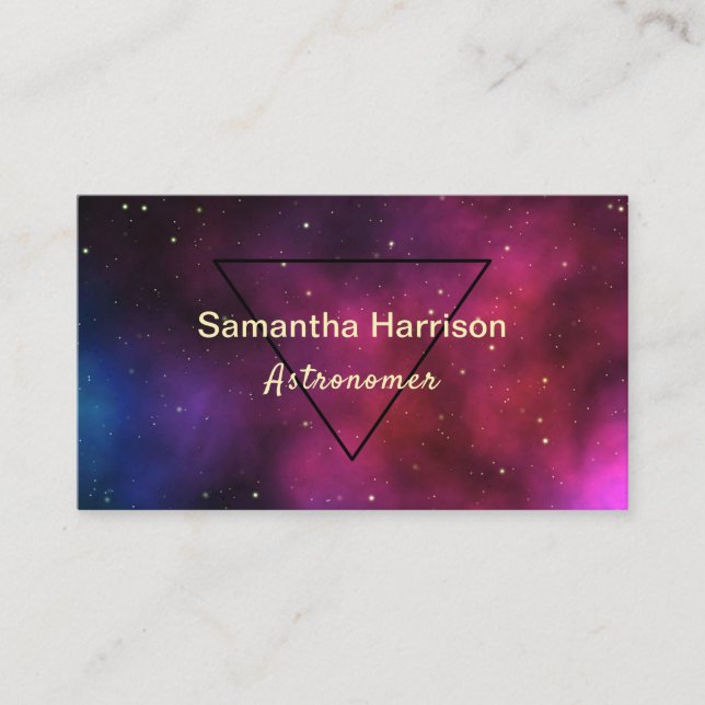 Celestial Galaxy Astronomy Science Elegant Business Card (Front)