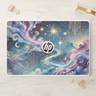 Celestial Galaxy HP Laptop Skin with Geometric Art