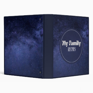 Celestial Galaxy Night Sky Family Recipe Binder