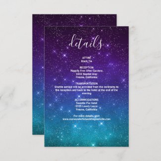 Celestial Galaxy Night Sky Stars Wedding Details Enclosure Card