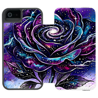 Celestial Galaxy Rose Spiral Nebula Custom Product iPhone SE/5/5s Wallet Case