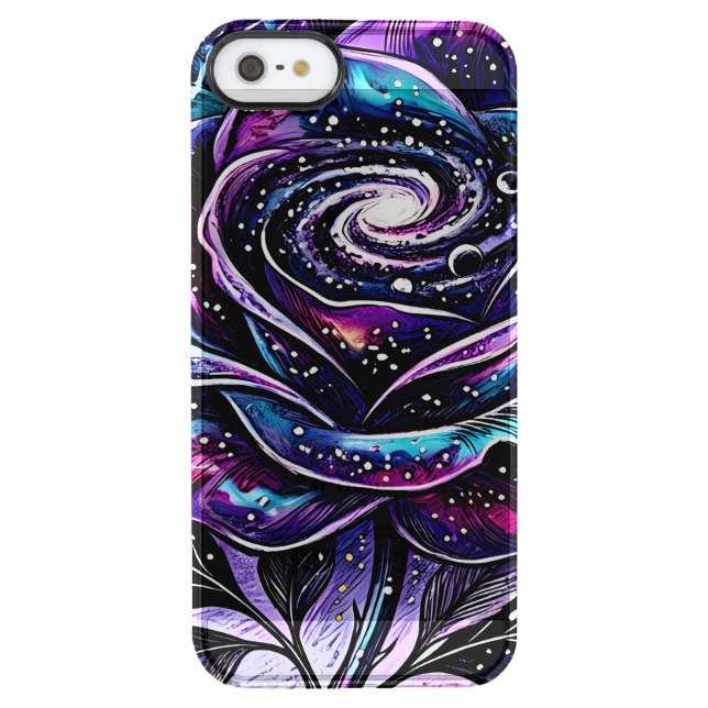 Celestial Galaxy Rose Spiral Nebula Custom Product Uncommon iPhone Case (Back)