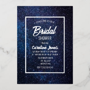 Celestial Galaxy Sky Frame Gold Foil Bridal Shower Foil Invitation