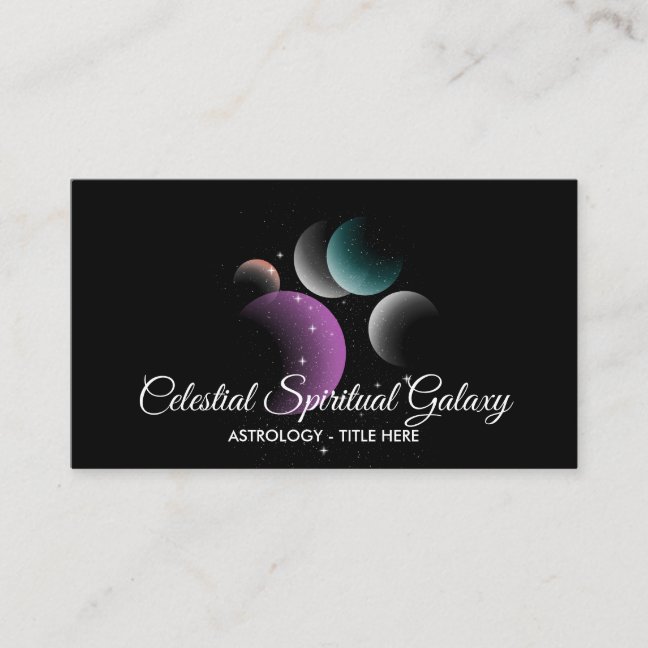 Celestial Galaxy Space Horoscope Business Card