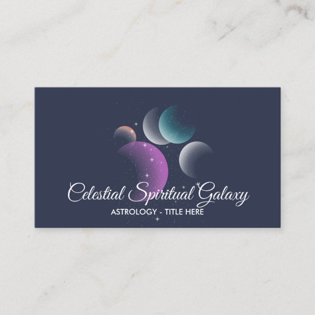 Celestial Galaxy Space Horoscope Zodiac Business Card (Front)