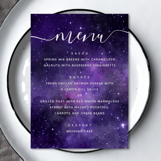 Celestial Galaxy Wedding | Cosmic Starry Night Menu (Creator Uploaded)