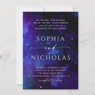 Celestial Galaxy Wedding   Space Night Sky & Stars Invitation