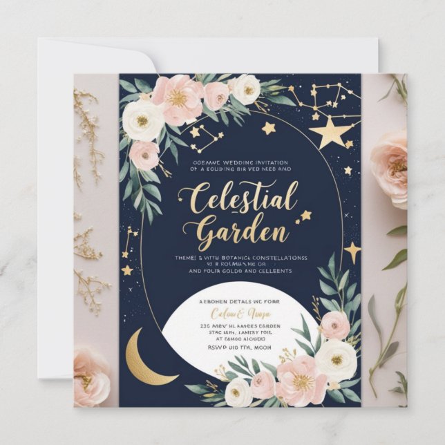Celestial Garden Wedding Invitation (Front)
