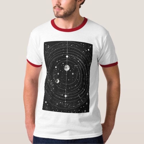 Celestial Gemini Stencil Constellation T_Shirt De