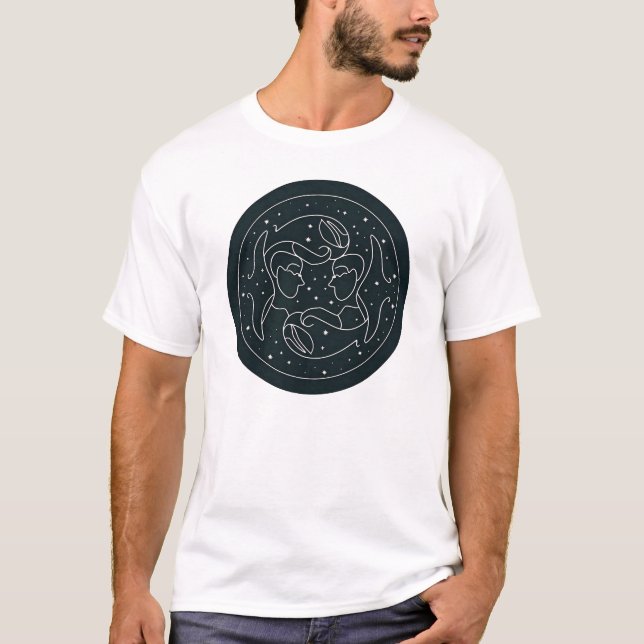 Celestial Gemini Twins T-Shirt (Front)