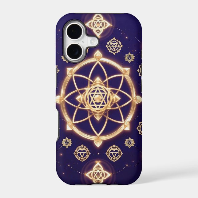 Celestial Geometry of Light — Sacred Pattern Iphone Case (Back)