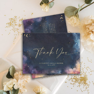 Celestial Gift Midnight Blue Starry Night Galaxy Thank You Card