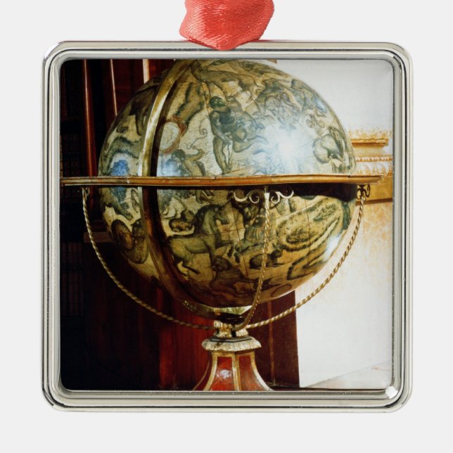 Celestial globe, 1688 metal ornament (Front)