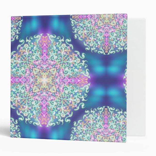 Celestial Glow Mandala 3 Ring Binder (Front/Inside)