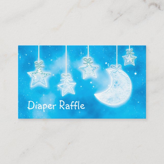 Celestial Glowing Stars & Moon Diaper Raffle Card (Front)