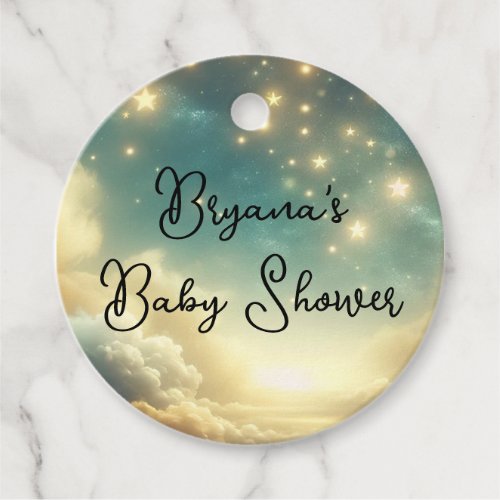 Celestial Glowing Stars Starry Sky Birthday Party Favor Tags