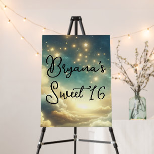 Celestial Glowing Stars Starry Sky Birthday Party Foam Board