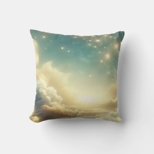 Celestial Glowing Stars Starry Sky  Throw Pillow