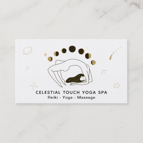  Celestial Goddess Phases of Moon Woman Business Card