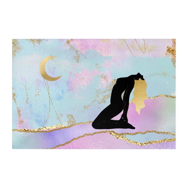 *~*  Celestial Goddess Rainbow Pastel Glitter AP22 Acrylic Print (Front)