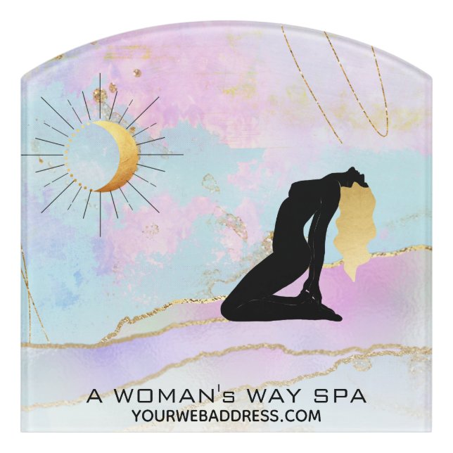 *~*  Celestial Goddess Rainbow Pastel Glitter AP22 Door Sign (Contour Front)