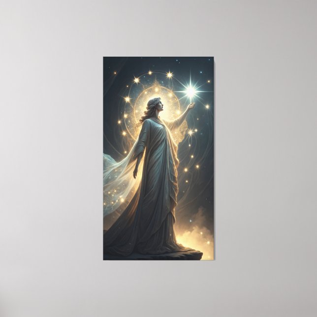 celestial goddess with flowing ethereal robes canvas print (Front)