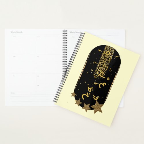 Celestial Gold and Black Weekly & Monthly Planner
