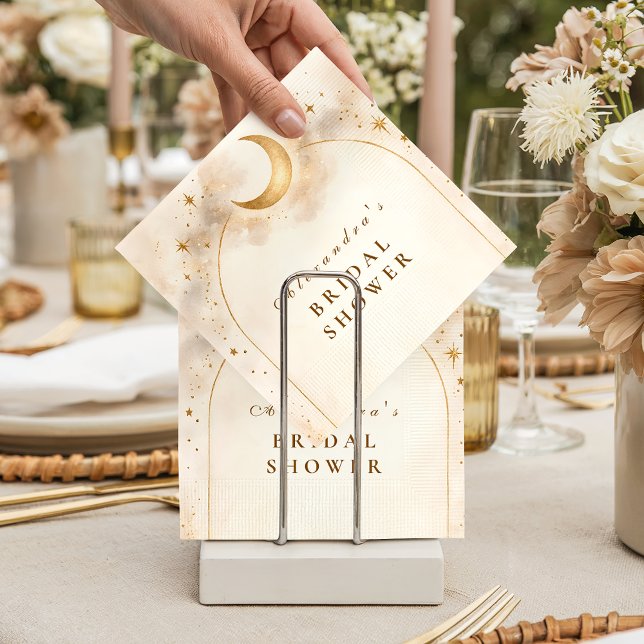 Celestial Gold Arch Bridal Shower Napkins (Creator Uploaded)